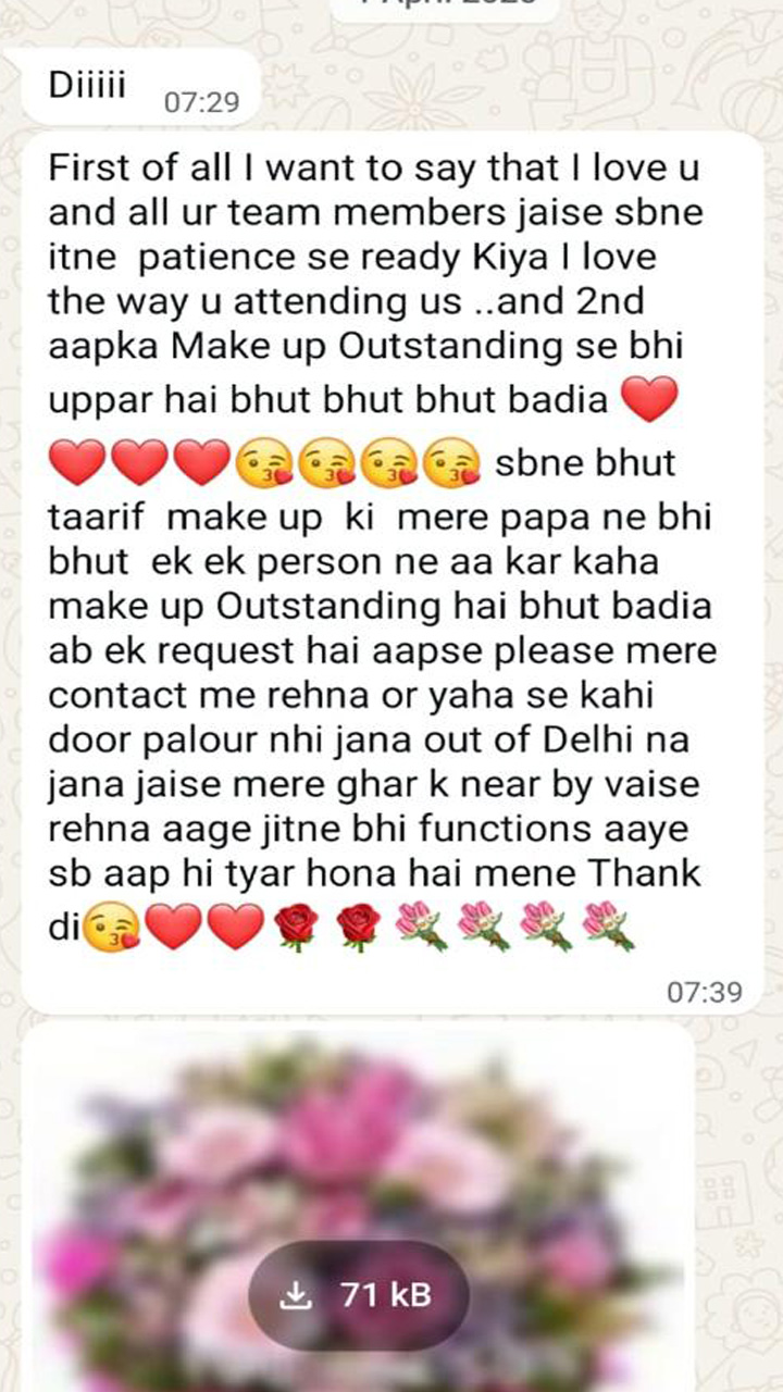 Bridal makeup service at MeetuMakeovers Delhi