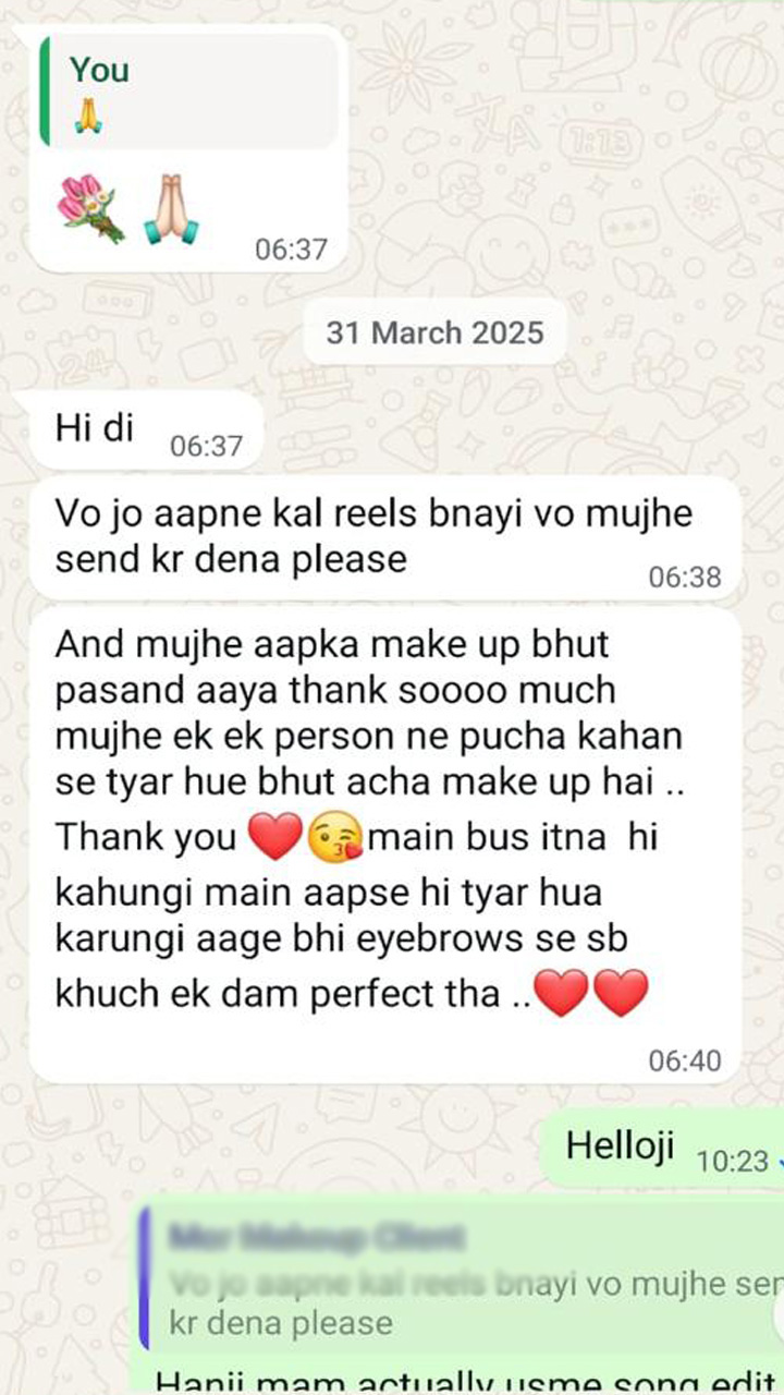 Bridal makeup service at MeetuMakeovers Delhi